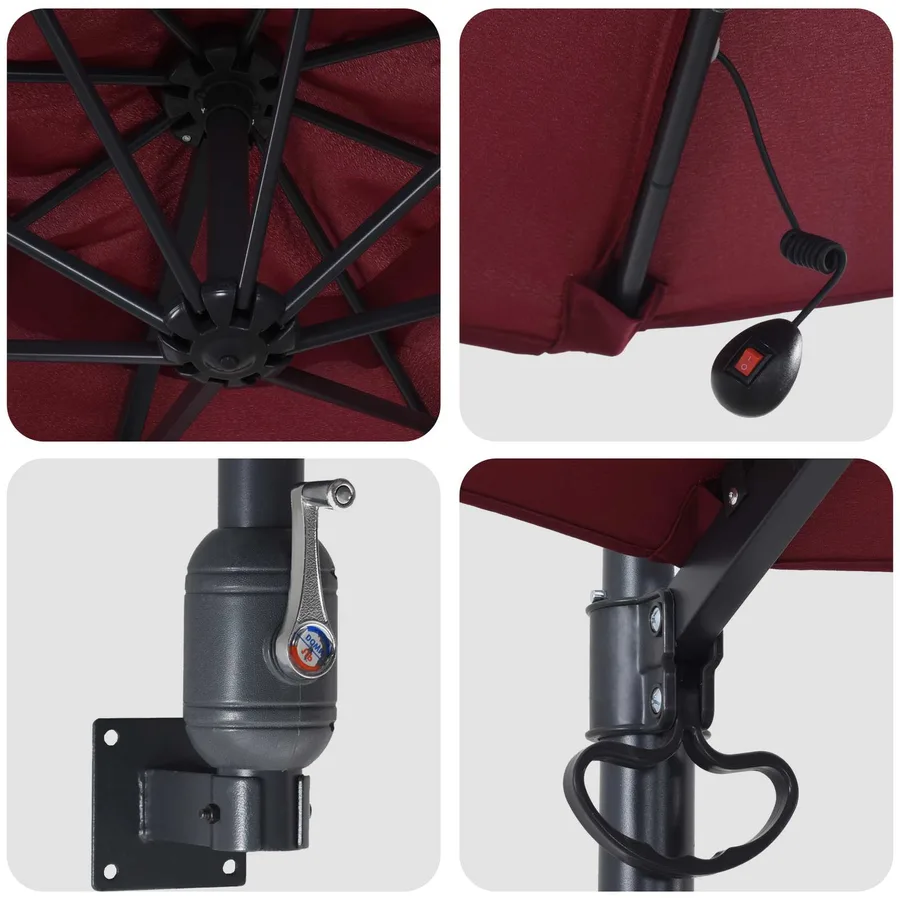 Parasol de jardin Bordeaux 248 x 248 x 148 cm - 7