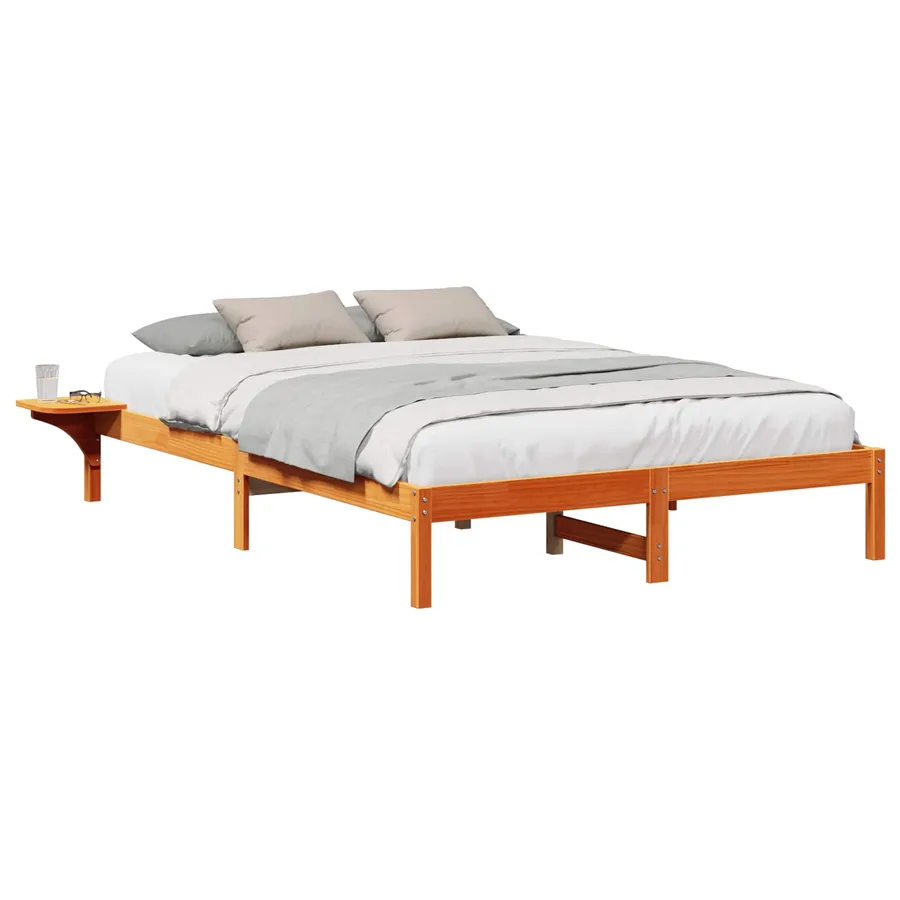 Cadre de lit Brun cire 150 x 200 cm Pin massif - 2