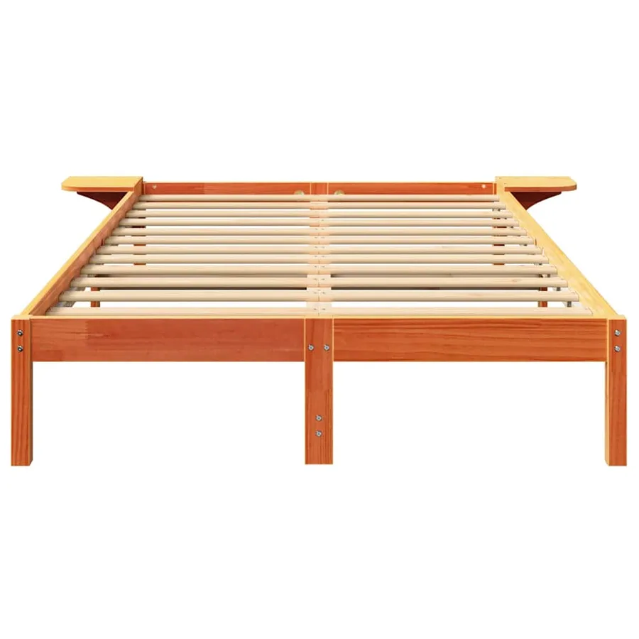 Cadre de lit Brun cire 120 x 200 cm Pin massif - 5