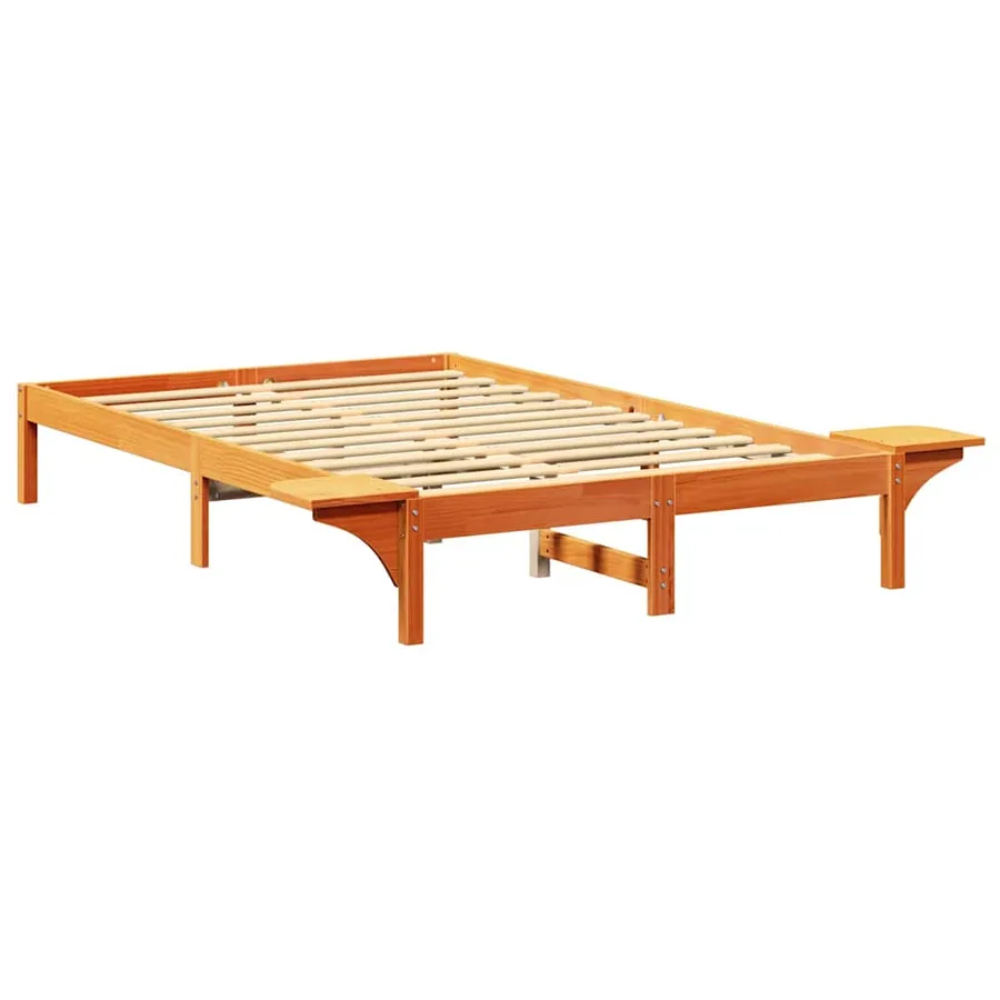 Cadre de lit Brun cire 120 x 200 cm Pin massif - 7