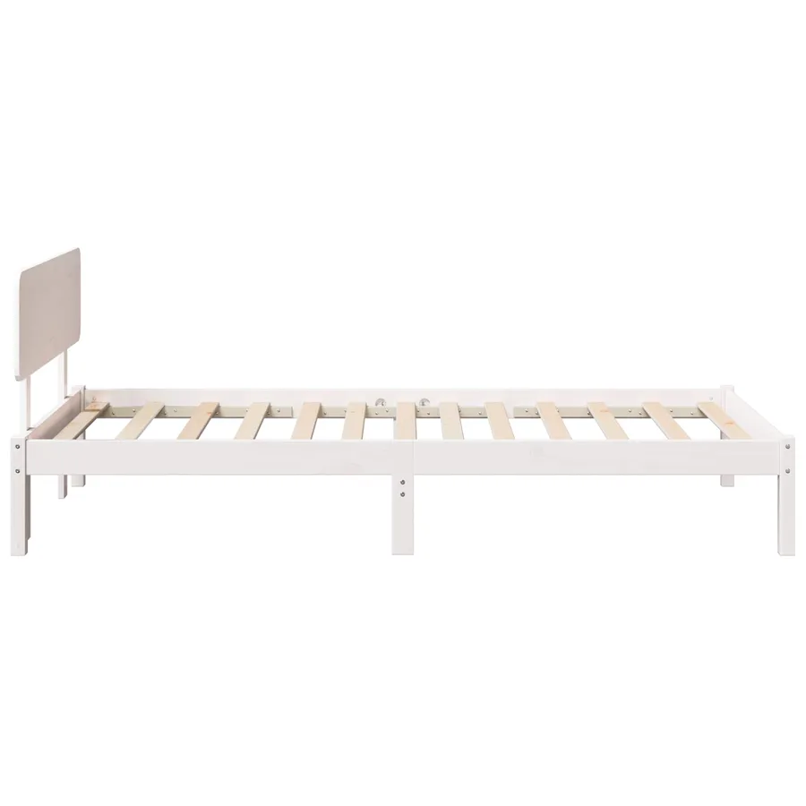 Cadre de lit avec tête de lit Blanc 90 x 200 cm Pin massif - 5