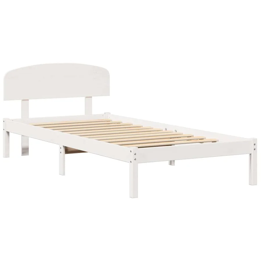 Cadre de lit avec tête de lit Blanc 90 x 190 cm Pin massif - 4
