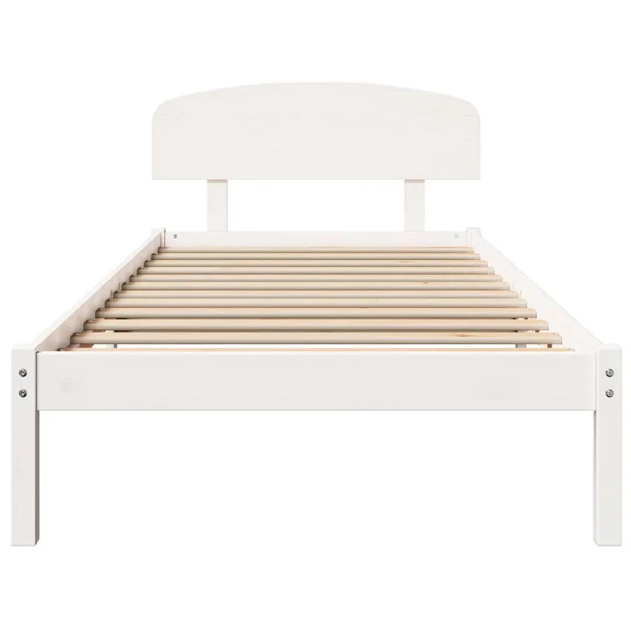 Cadre de lit avec tête de lit Blanc 90 x 190 cm Pin massif - 5