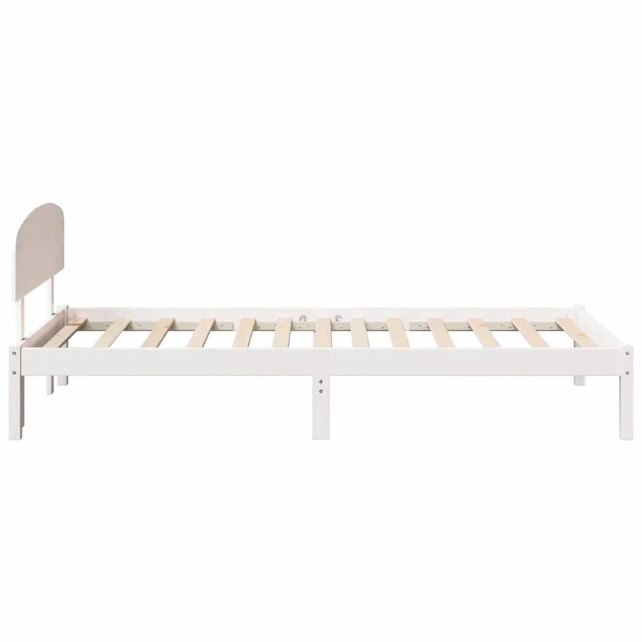 Cadre de lit avec tête de lit Blanc 90 x 190 cm Pin massif - 6