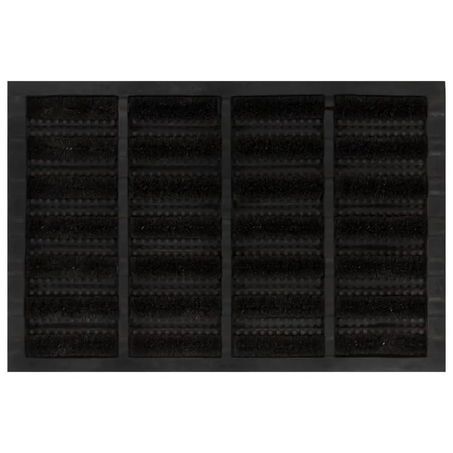 Paillasson rectangulaire 40x60 cm caoutchouc et fibre de coco