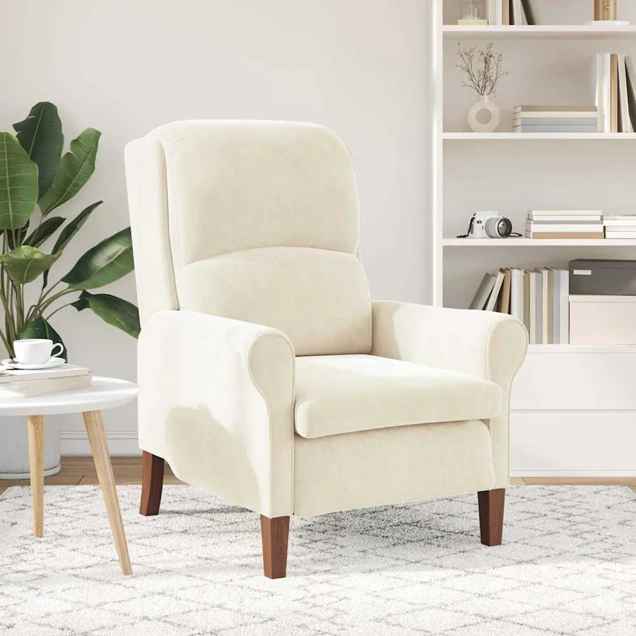 fauteuil Crème Velours - 3