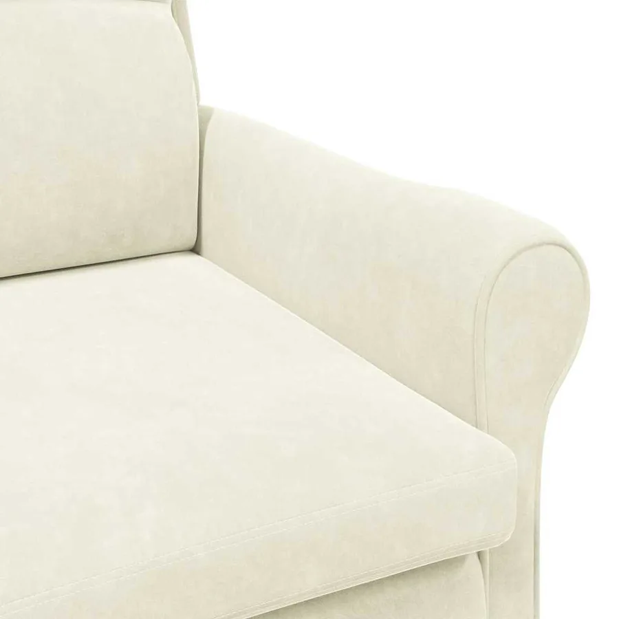 fauteuil Crème Velours - 7