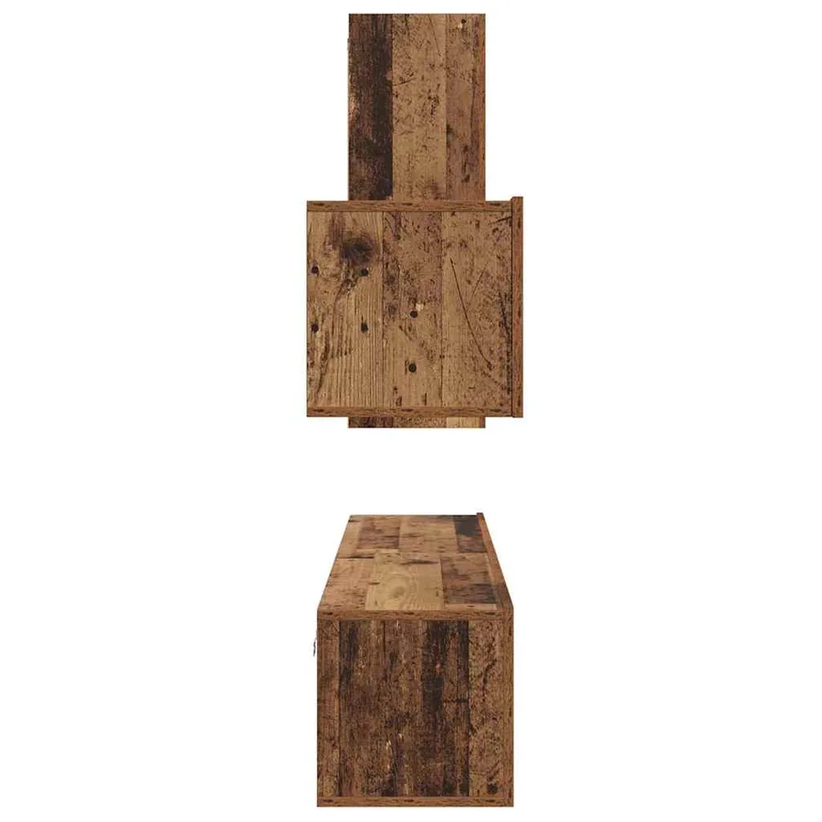 Ensemble meuble TV 4 pcs Bois Ancien Bois d'ingénierie - 9
