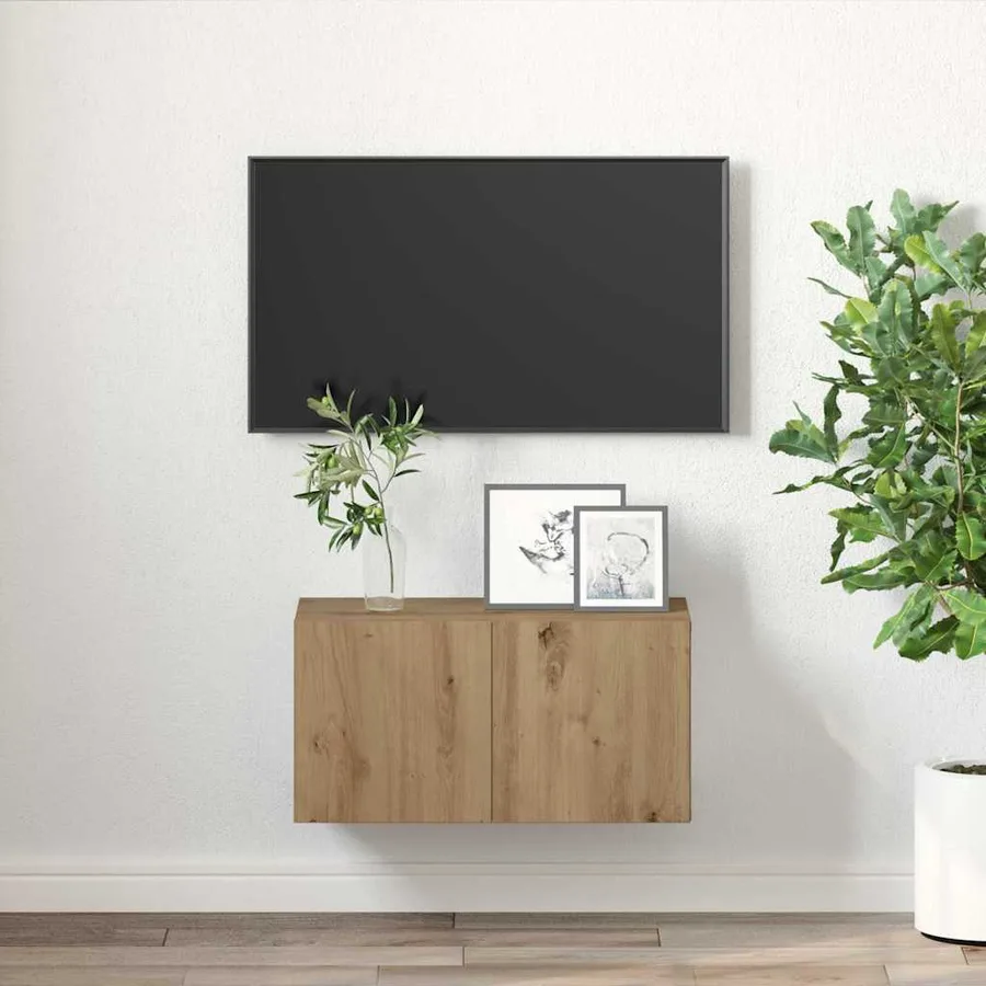 Ensemble meuble TV 60 x 30 x 30 cm Marron Bois d'ingénierie - 4