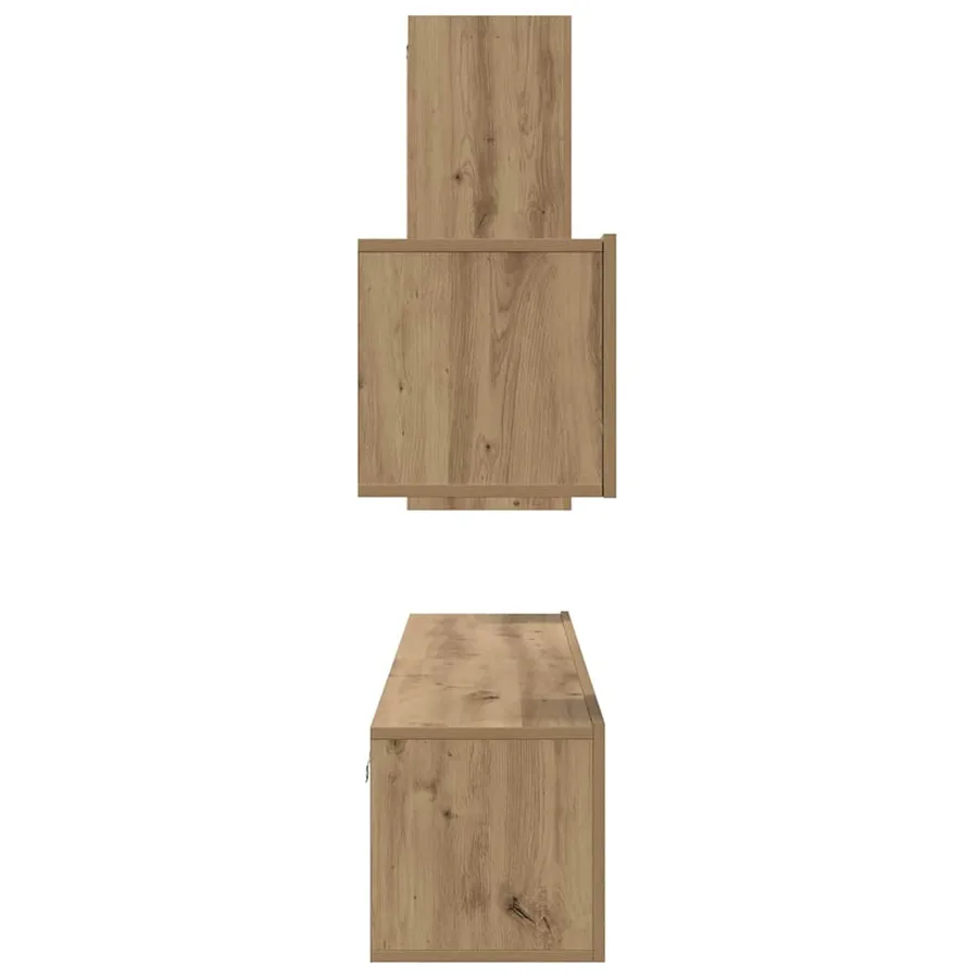 Ensemble meuble TV 4 pcs Chêne artisanal Bois d'ingénierie - 9