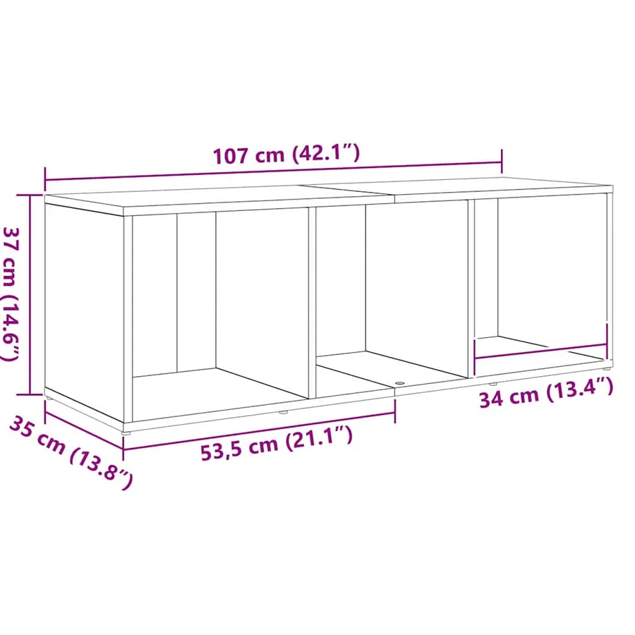 Ensemble meuble TV 72 x 35 x 37 cm Marron Bois d'ingénierie - 12