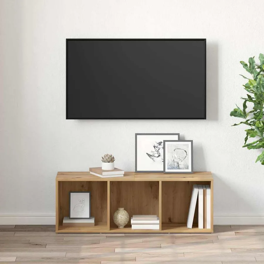 Ensemble meuble TV 72 x 35 x 37 cm Marron Bois d'ingénierie - 4