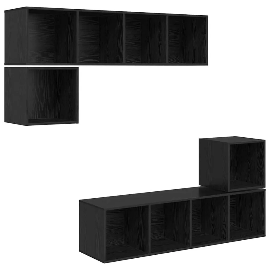 Ensemble meuble TV 4 pcs Chêne noir Bois d'ingénierie - 2