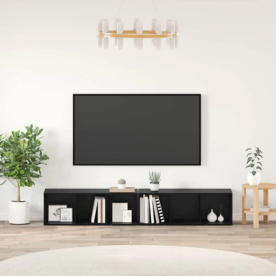 Ensemble meuble TV 2 pcs Chêne noir 37 x 35 x 107cm