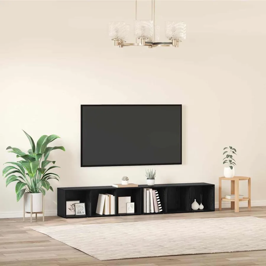 Ensemble meuble TV 2 pcs Chêne noir 37 x 35 x 107cm - 4