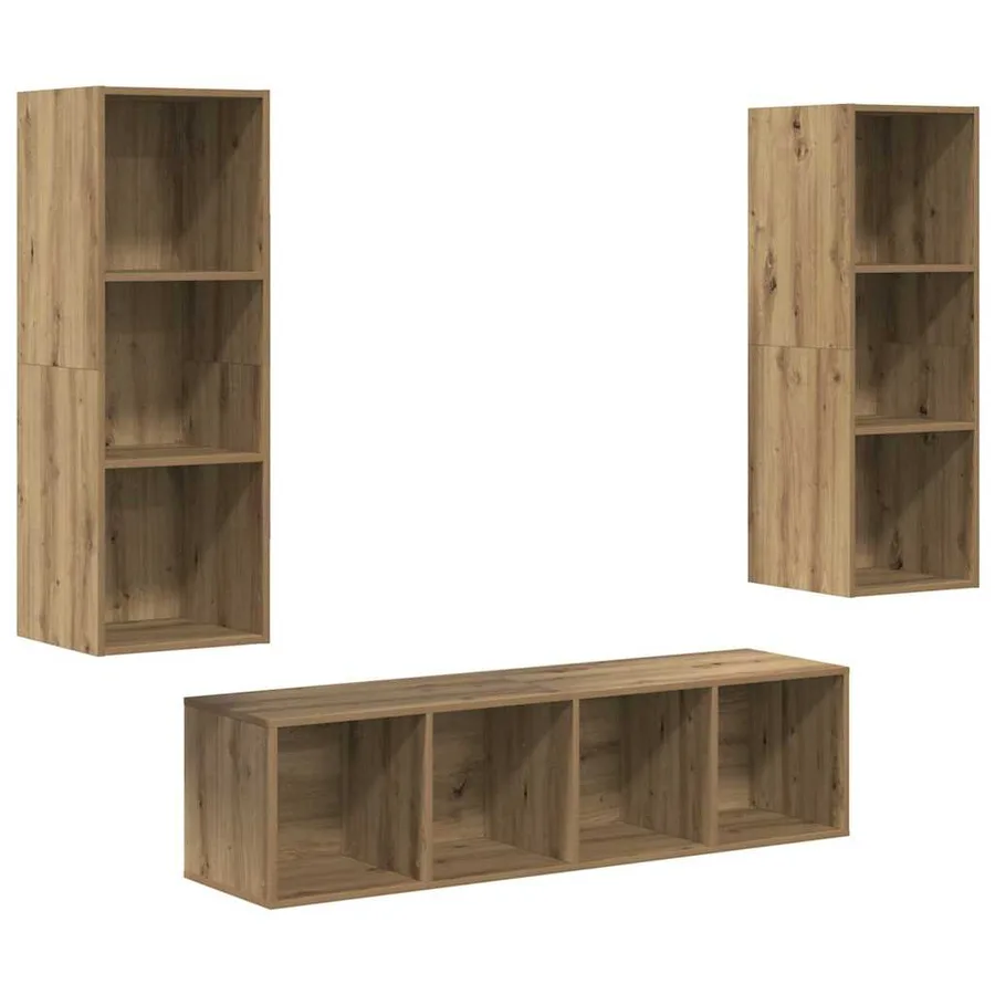 Ensemble meuble TV 3 pcs Chêne artisanal Bois d'ingénierie - 2