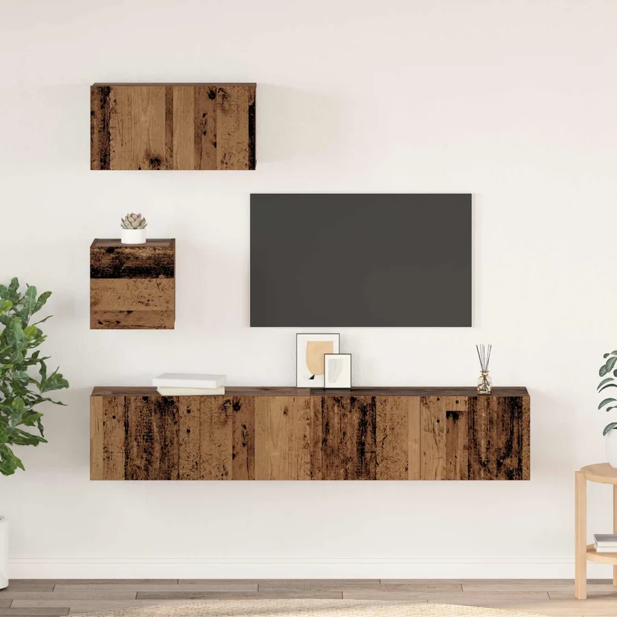Ensemble meuble TV 3 pcs Bois Ancien Bois d'ingénierie