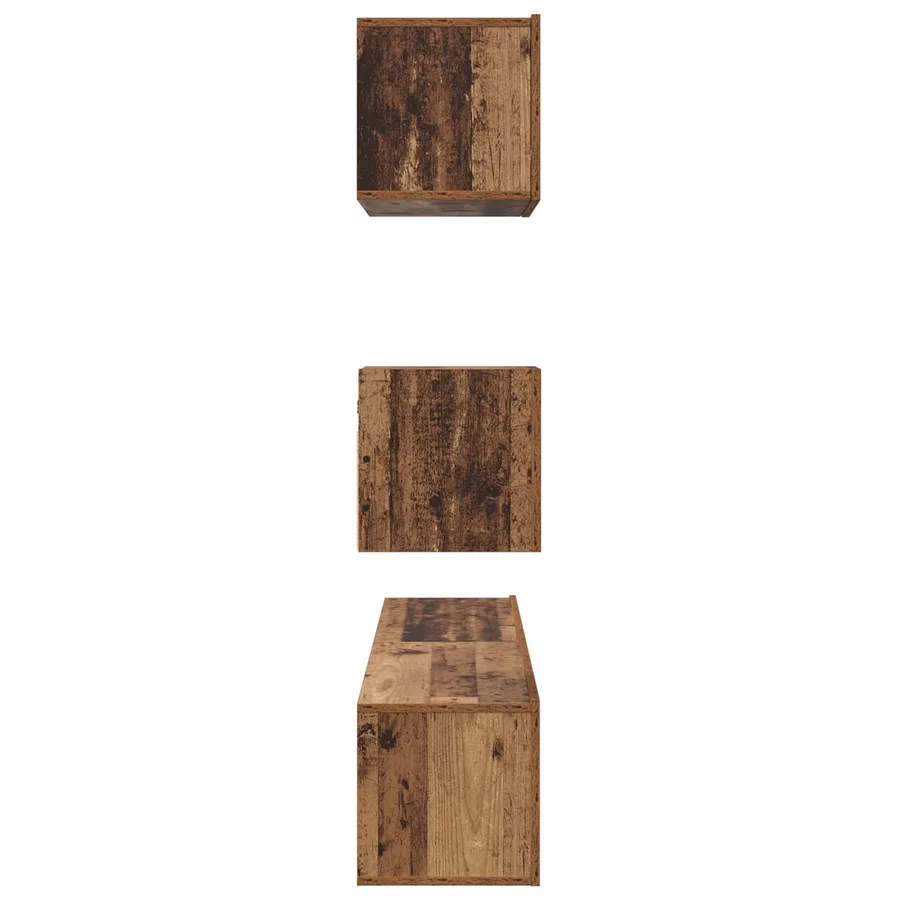 Ensemble meuble TV 3 pcs Bois Ancien Bois d'ingénierie - 9
