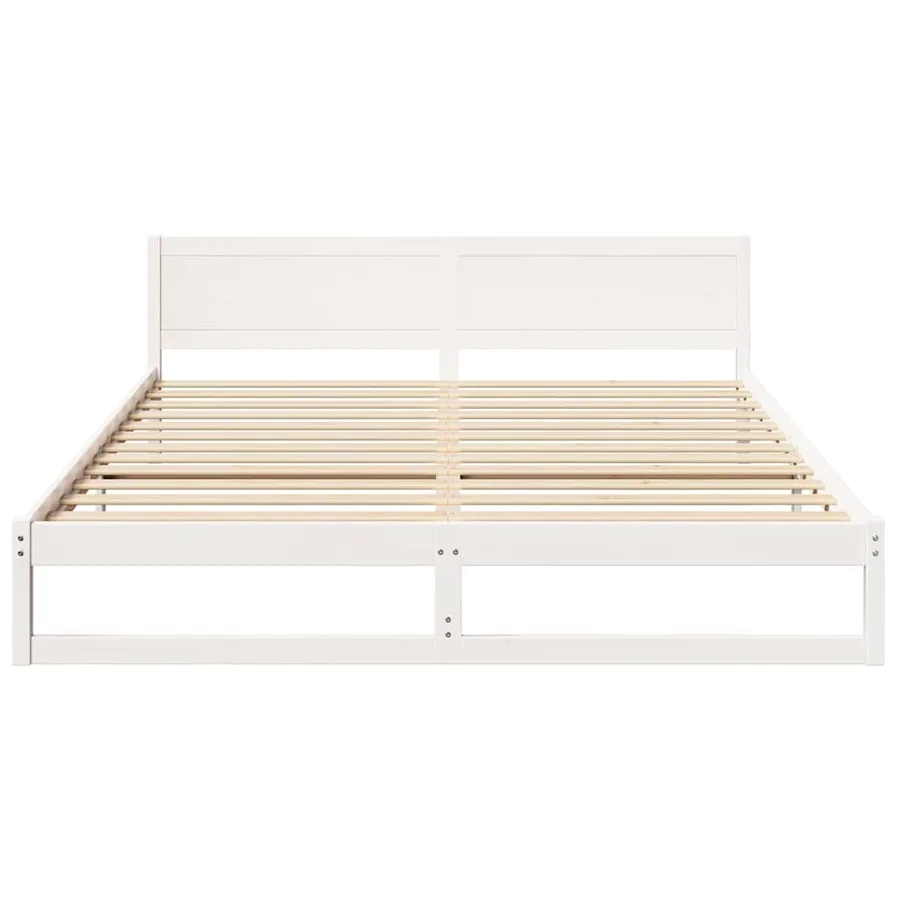 Cadre de lit avec tête de lit Blanc 180 x 200 cm Pin massif - 5