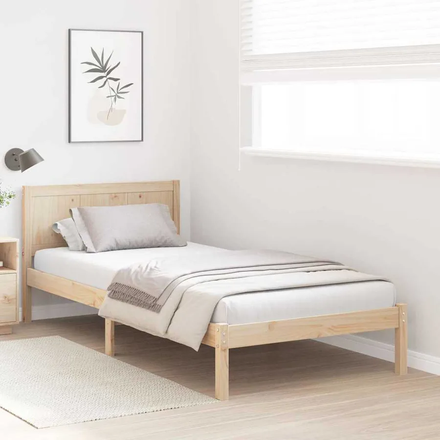 Cadre de lit Marron 90 x 190 cm Bois de pin massif - 3