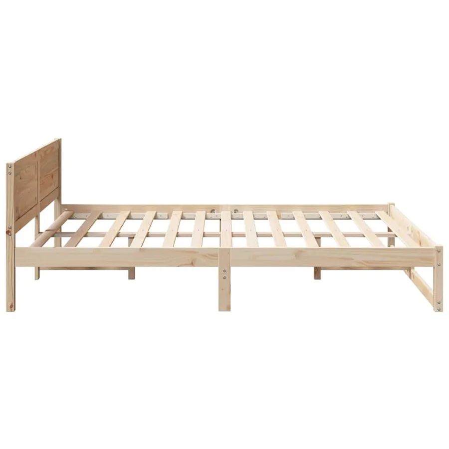 Cadre de lit avec tête de lit Naturel 150 x 200 cm Pin massif - 6