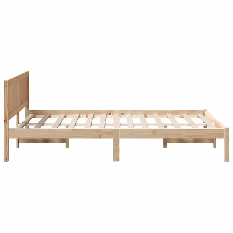 Cadre de lit Marron 140 x 190 cm Bois de pin massif - 6