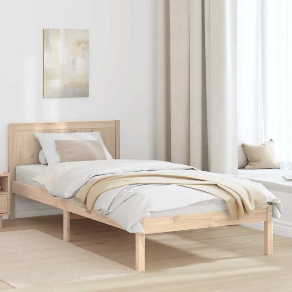 Cadre de lit Marron 90 x 200 cm Bois de pin massif