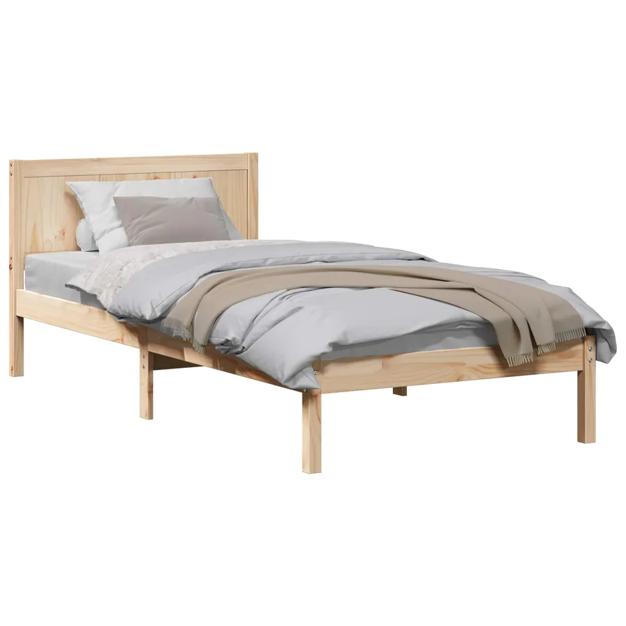 Cadre de lit Marron 90 x 200 cm Bois de pin massif - 2