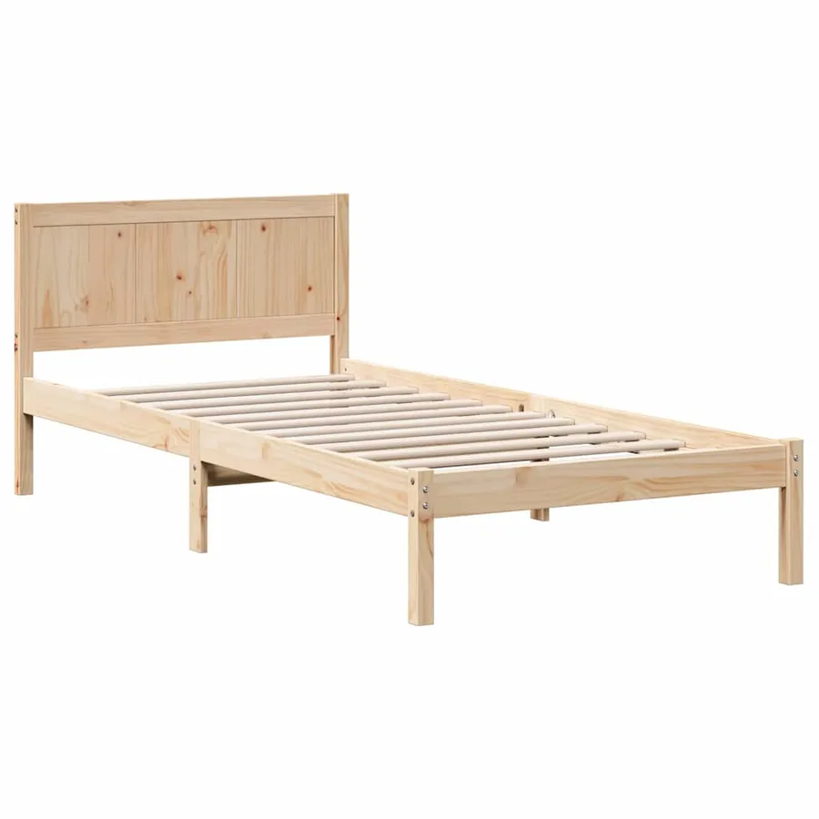 Cadre de lit Marron 90 x 200 cm Bois de pin massif - 4