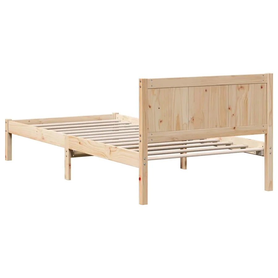Cadre de lit Marron 90 x 200 cm Bois de pin massif - 7