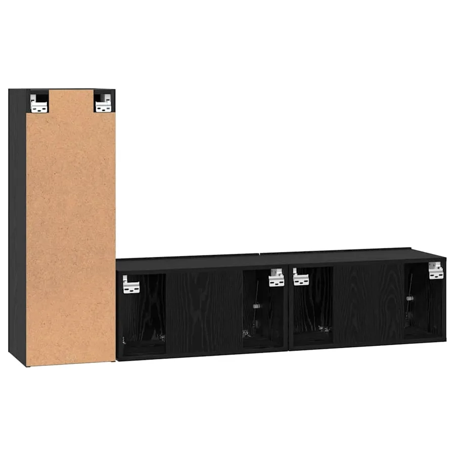 Ensemble meuble TV 3 pcs Chêne noir Bois d'ingénierie - 10