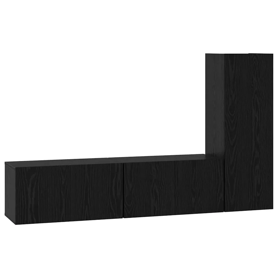 Ensemble meuble TV 3 pcs Chêne noir Bois d'ingénierie - 2