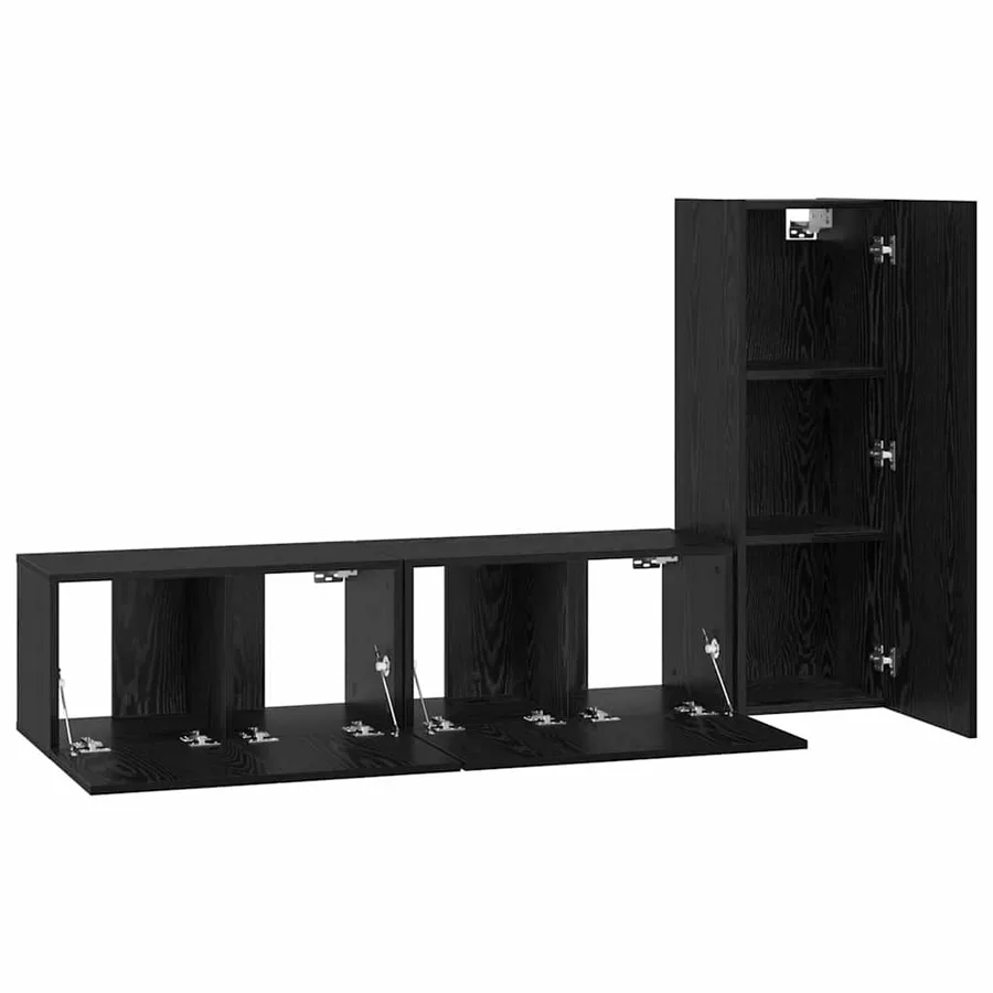 Ensemble meuble TV 3 pcs Chêne noir Bois d'ingénierie - 7