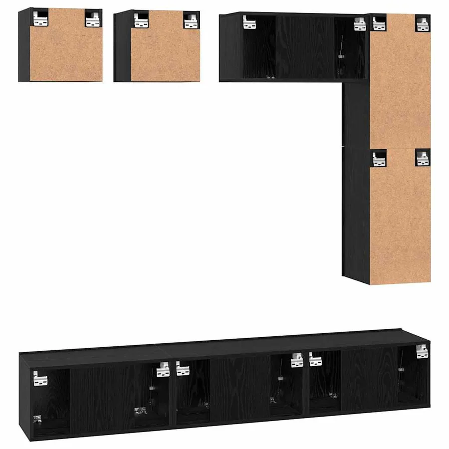 Ensemble meuble TV 8 pcs Chêne noir Bois d'ingénierie - 11