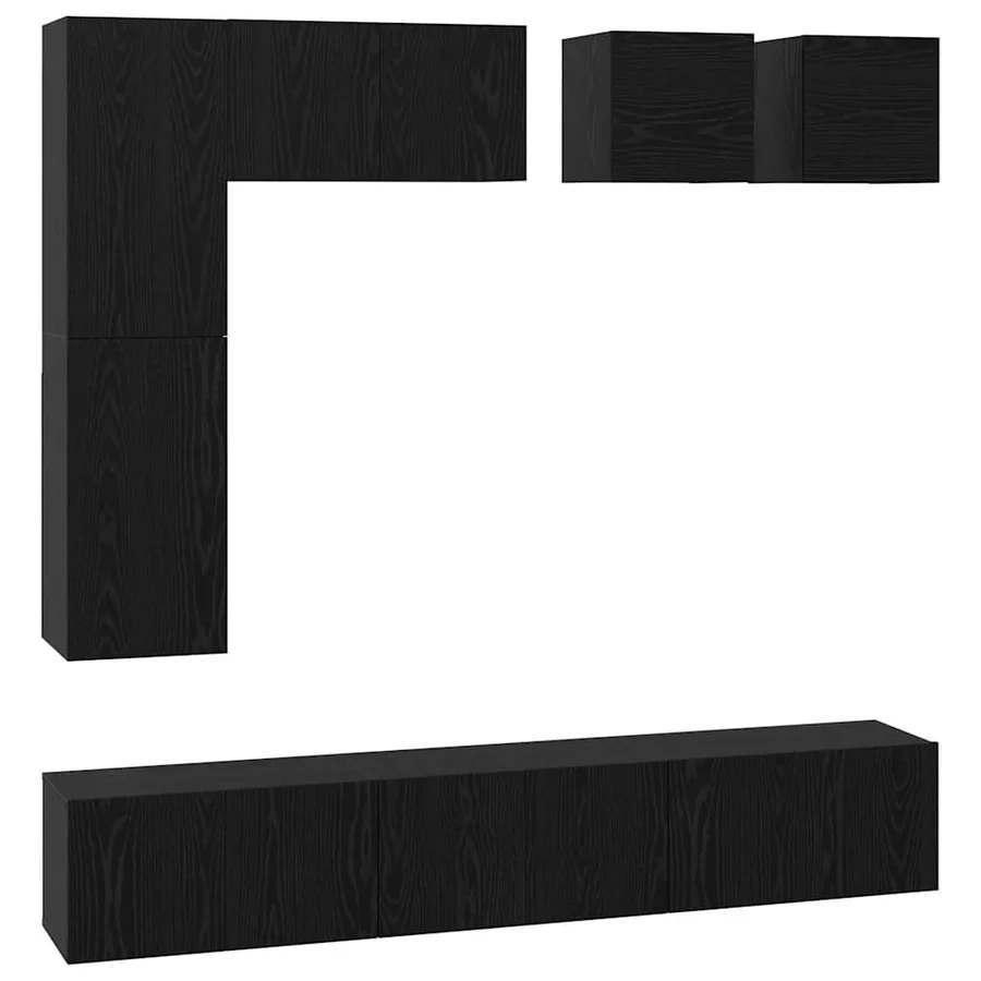 Ensemble meuble TV 8 pcs Chêne noir Bois d'ingénierie - 2