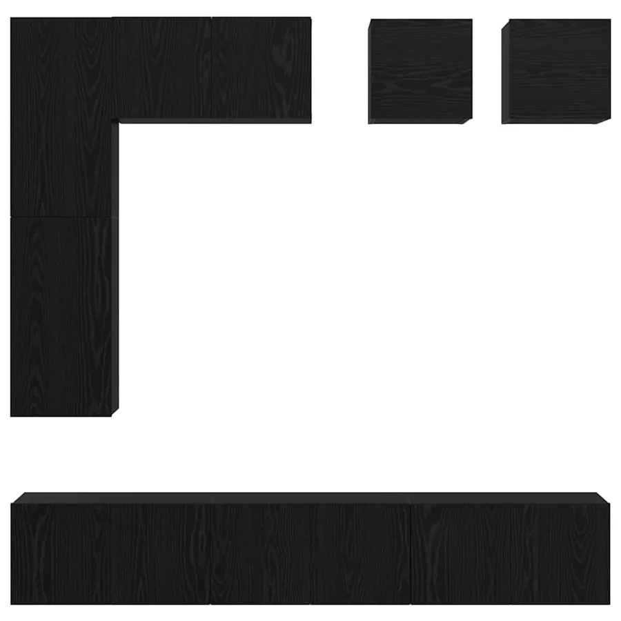Ensemble meuble TV 8 pcs Chêne noir Bois d'ingénierie - 9