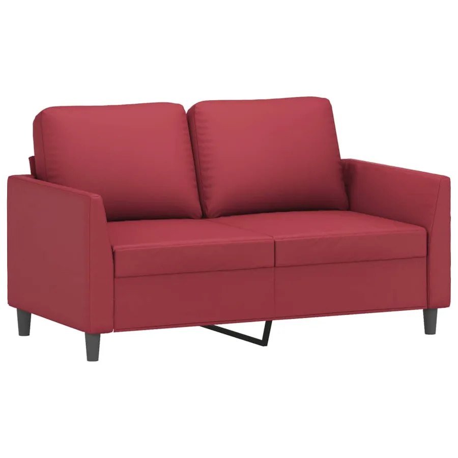 Ensemble de canapés 3 pcs et coussins Rouge bordeaux Similicuir - 4