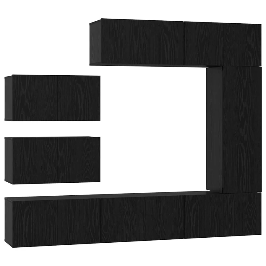 Ensemble meuble TV 8 pcs Chêne noir Bois d'ingénierie - 2