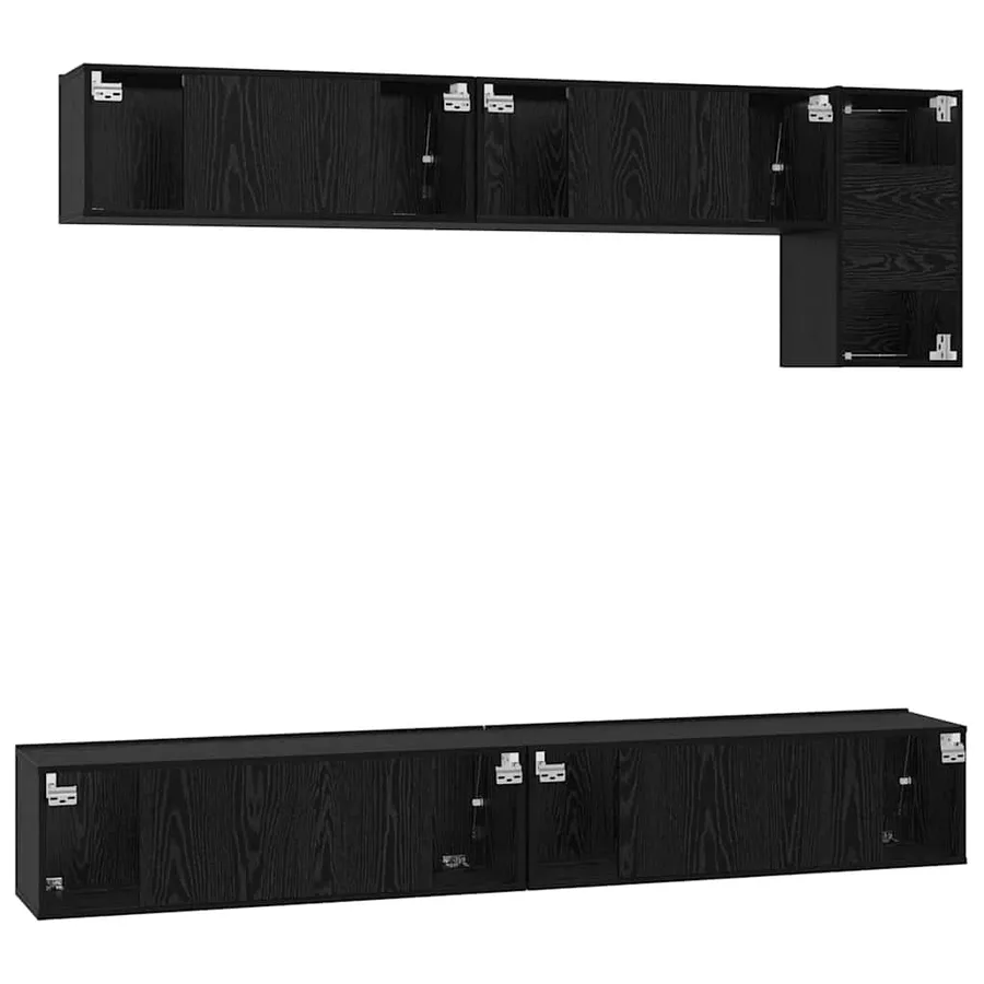 Ensemble meuble TV 5 pcs Chêne noir Bois d'ingénierie - 9