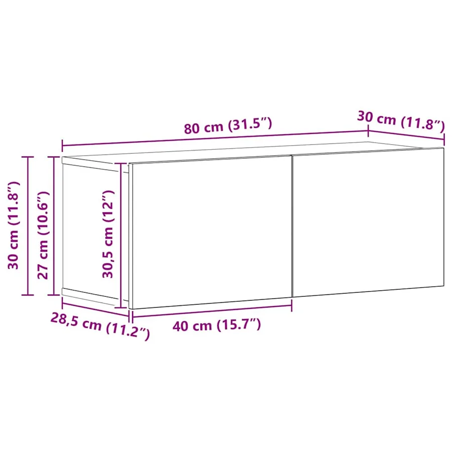 Ensemble meuble TV 4 pcs Chêne noir Bois d'ingénierie - 18
