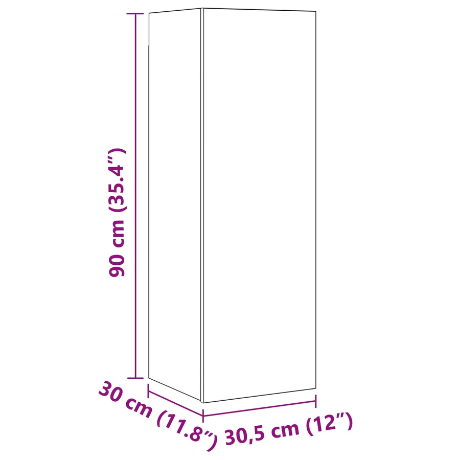Ensemble meuble TV 10 pcs Bois Ancien 30,5 x 30 x 90 cm - 15