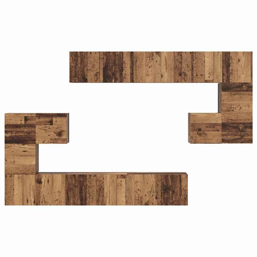 Ensemble meuble TV 10 pcs Bois Ancien Bois d'ingénierie - 7