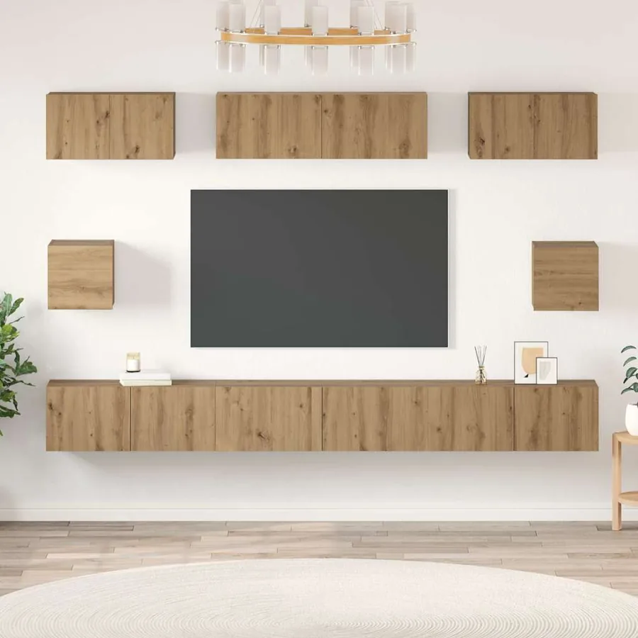 Ensemble meuble TV 8 pcs Chêne artisanal Bois d'ingénierie