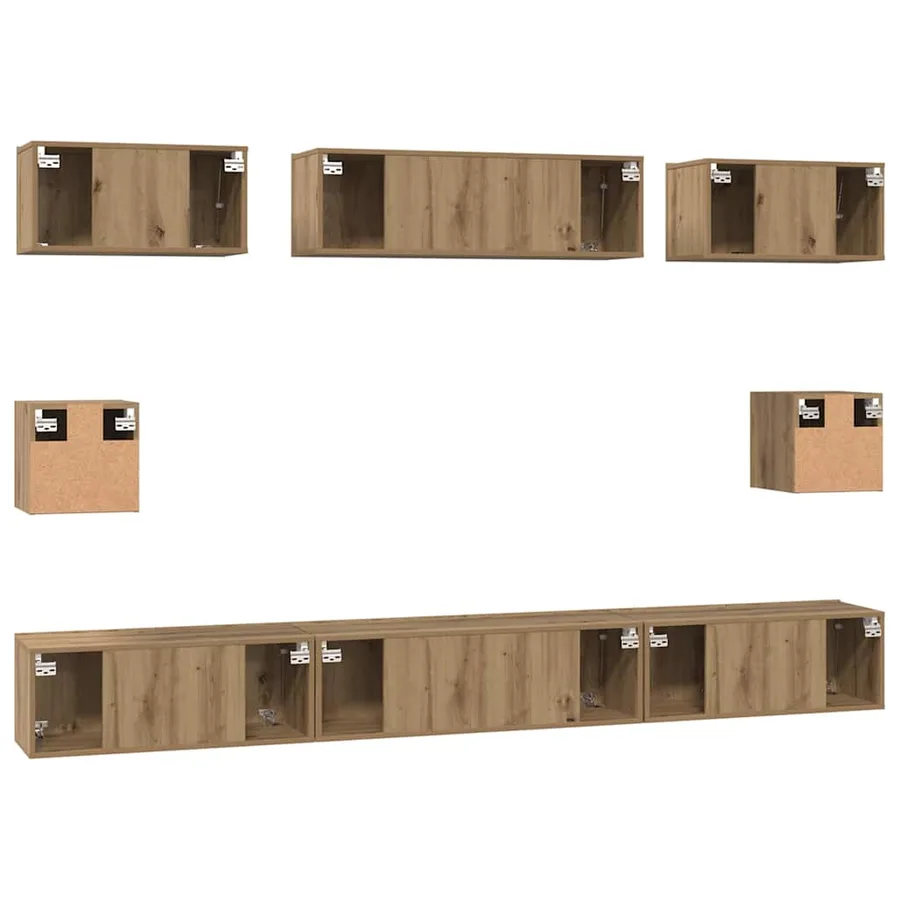 Ensemble meuble TV 8 pcs Chêne artisanal Bois d'ingénierie - 11