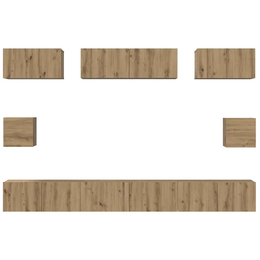 Ensemble meuble TV 8 pcs Chêne artisanal Bois d'ingénierie - 9