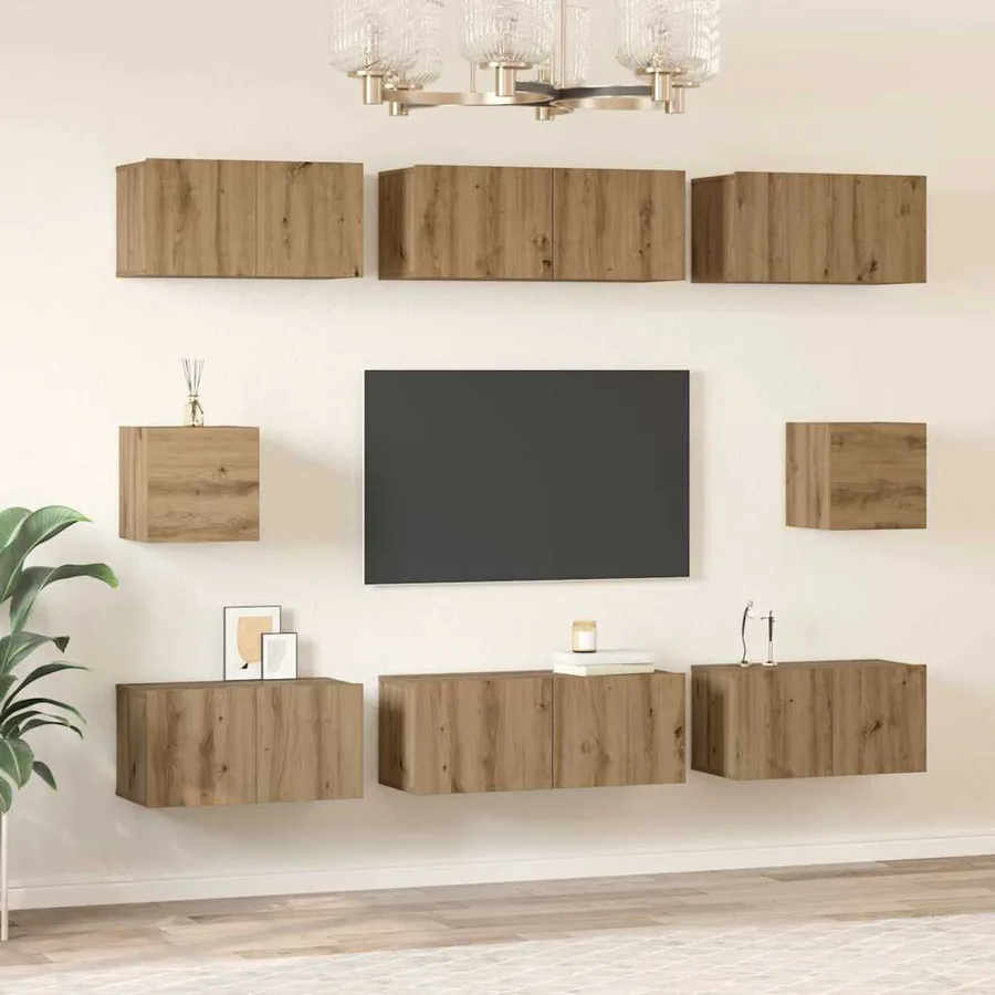 Ensemble meuble TV 8 pcs Chêne artisanal Bois d'ingénierie - 4