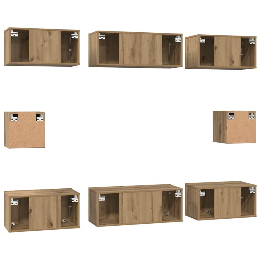 Ensemble meuble TV 8 pcs Chêne artisanal Bois d'ingénierie - 8