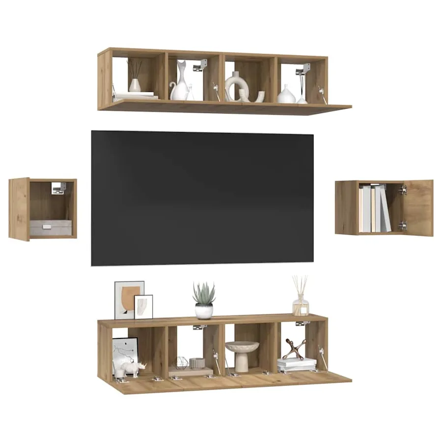 Ensemble meuble TV 6 pcs Chêne artisanal Bois d'ingénierie - 3