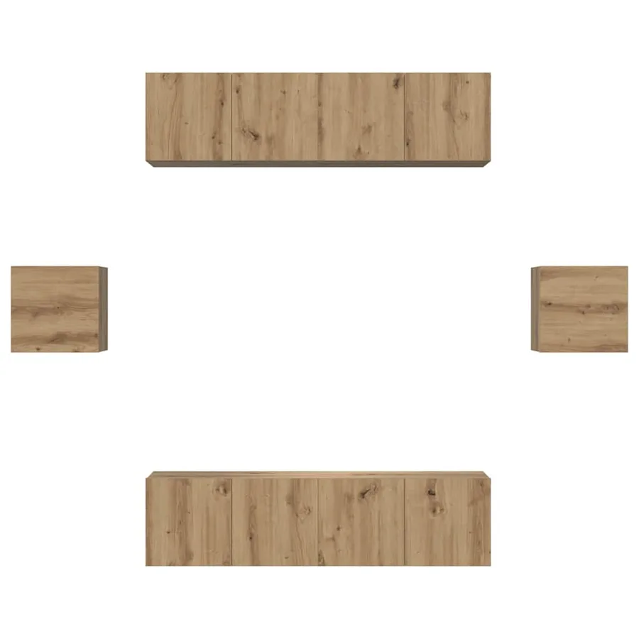 Ensemble meuble TV 6 pcs Chêne artisanal Bois d'ingénierie - 7