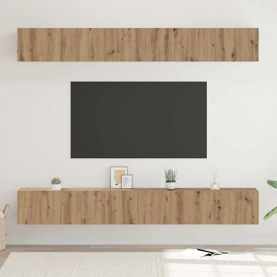 Ensemble meuble TV 6 pcs Chêne artisanal Bois d'ingénierie